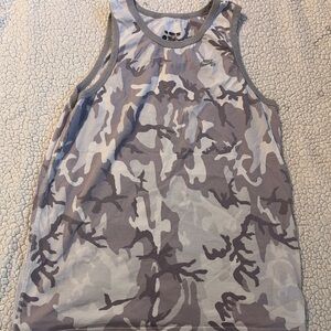 Nike grey and White Camouflage Tank top size small